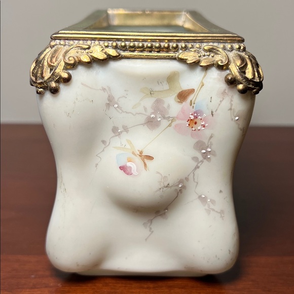 Antique Wavecrest CF Monroe Egg Crate Shape Ornate Handpainted Letter Holder Box - Picture 8 of 14